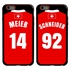 Personalized Switzerland Soccer Jersey Case for iPhone 6 Plus / 6s Plus – Hybrid – (Black Case, Red Silicone)
