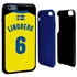Personalized Sweden Soccer Jersey Case for iPhone 6 Plus / 6s Plus – Hybrid – (Black Case, Blue Silicone)
