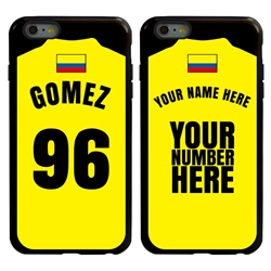
Personalized Colombia Soccer Jersey Case for iPhone 6 Plus / 6s Plus – Hybrid – (Black Case, Black Silicone)