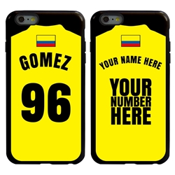 
Personalized Colombia Soccer Jersey Case for iPhone 6 Plus / 6s Plus – Hybrid – (Black Case, Black Silicone)