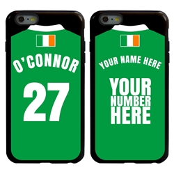 
Personalized Ireland Soccer Jersey Case for iPhone 6 Plus / 6s Plus – Hybrid – (Black Case, Black Silicone)