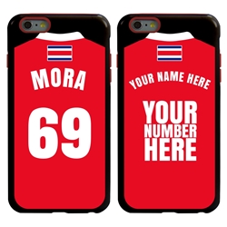 
Personalized Costa Rica Soccer Jersey Case for iPhone 6 Plus / 6s Plus – Hybrid – (Black Case, Red Silicone)