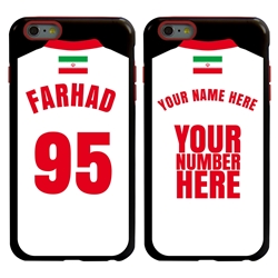 
Personalized Iran Soccer Jersey Case for iPhone 6 Plus / 6s Plus – Hybrid – (Black Case, Red Silicone)