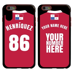 
Personalized Panama Soccer Jersey Case for iPhone 6 Plus / 6s Plus – Hybrid – (Black Case, Red Silicone)
