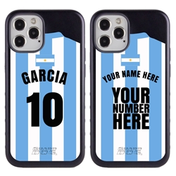 
Personalized Argentina Soccer Jersey Case for iPhone 12 / 12 Pro – Hybrid – (Black Case, Black Silicone)