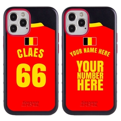 
Personalized Belgium Soccer Jersey Case for iPhone 12 / 12 Pro – Hybrid – (Black Case, Black Silicone)