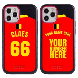 
Personalized Belgium Soccer Jersey Case for iPhone 12 / 12 Pro – Hybrid – (Black Case, Black Silicone)