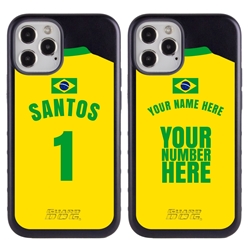 
Personalized Brazil Soccer Jersey Case for iPhone 12 / 12 Pro – Hybrid – (Black Case, Red Silicone)