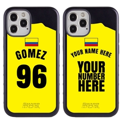 
Personalized Colombia Soccer Jersey Case for iPhone 12 / 12 Pro – Hybrid – (Black Case, Red Silicone)