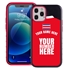 Personalized Costa Rica Soccer Jersey Case for iPhone 12 / 12 Pro – Hybrid – (Black Case, Red Silicone)
