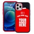 Personalized Denmark Soccer Jersey Case for iPhone 12 / 12 Pro – Hybrid – (Black Case, Red Silicone)
