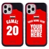 Personalized Egypt Soccer Jersey Case for iPhone 12 / 12 Pro – Hybrid – (Black Case, Red Silicone)
