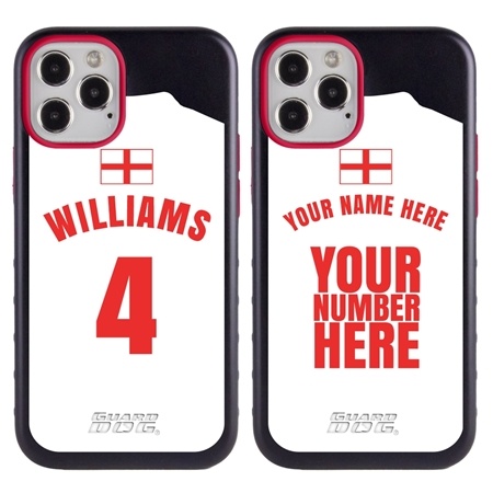 Personalized England Soccer Jersey Case for iPhone 12 / 12 Pro – Hybrid – (Black Case, Blue Silicone)
