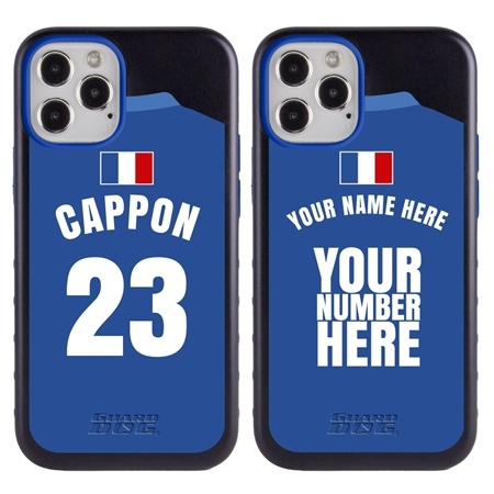 Personalized France Soccer Jersey Case for iPhone 12 / 12 Pro – Hybrid – (Black Case, Black Silicone)
