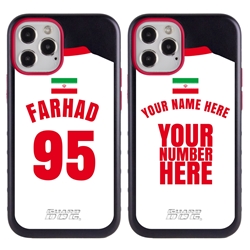 
Personalized Iran Soccer Jersey Case for iPhone 12 / 12 Pro – Hybrid – (Black Case, Black Silicone)