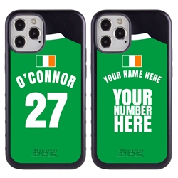 
Personalized Ireland Soccer Jersey Case for iPhone 12 / 12 Pro – Hybrid – (Black Case, Blue Silicone)
