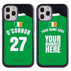 
Personalized Ireland Soccer Jersey Case for iPhone 12 / 12 Pro – Hybrid – (Black Case, Blue Silicone)