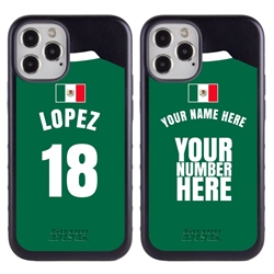 
Personalized Mexico Soccer Jersey Case for iPhone 12 / 12 Pro – Hybrid – (Black Case, Black Silicone)