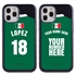 Personalized Mexico Soccer Jersey Case for iPhone 12 / 12 Pro – Hybrid – (Black Case, Black Silicone)
