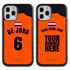 Personalized Netherlands Soccer Jersey Case for iPhone 12 / 12 Pro – Hybrid – (Black Case, Black Silicone)
