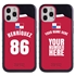 Personalized Panama Soccer Jersey Case for iPhone 12 / 12 Pro – Hybrid – (Black Case, Red Silicone)
