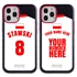 Personalized Poland Soccer Jersey Case for iPhone 12 / 12 Pro – Hybrid – (Black Case, Red Silicone)
