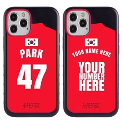 
Personalized South Korea Soccer Jersey Case for iPhone 12 / 12 Pro – Hybrid – (Black Case, Red Silicone)