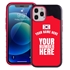 Personalized South Korea Soccer Jersey Case for iPhone 12 / 12 Pro – Hybrid – (Black Case, Red Silicone)
