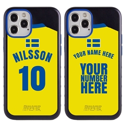 
Personalized Sweden Soccer Jersey Case for iPhone 12 / 12 Pro – Hybrid – (Black Case, Red Silicone)
