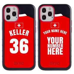 
Personalized Switzerland Soccer Jersey Case for iPhone 12 / 12 Pro – Hybrid – (Black Case, Red Silicone)