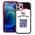 Personalized USA Soccer Jersey Case for iPhone 12 / 12 Pro – Hybrid – (Black Case, Black Silicone)
