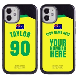 
Personalized Australia Soccer Jersey Case for iPhone 12 Mini – Hybrid – (Black Case, Red Silicone)