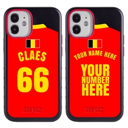
Personalized Belgium Soccer Jersey Case for iPhone 12 Mini – Hybrid – (Black Case, Black Silicone)