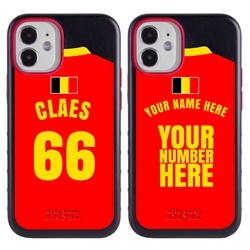 
Personalized Belgium Soccer Jersey Case for iPhone 12 Mini – Hybrid – (Black Case, Black Silicone)