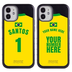 
Personalized Brazil Soccer Jersey Case for iPhone 12 Mini – Hybrid – (Black Case, Red Silicone)