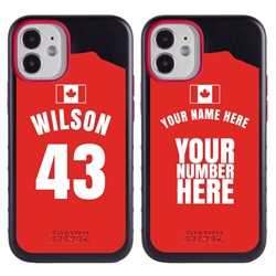 
Personalized Canada Soccer Jersey Case for iPhone 12 Mini – Hybrid – (Black Case, Black Silicone)