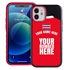 Personalized Costa Rica Soccer Jersey Case for iPhone 12 Mini – Hybrid – (Black Case, Red Silicone)
