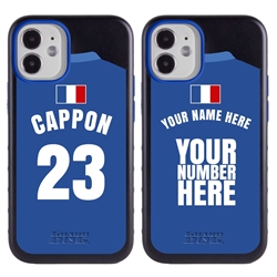 
Personalized France Soccer Jersey Case for iPhone 12 Mini – Hybrid – (Black Case, Black Silicone)