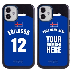 
Personalized Iceland Soccer Jersey Case for iPhone 12 Mini – Hybrid – (Black Case, Red Silicone)