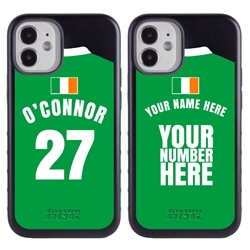 
Personalized Ireland Soccer Jersey Case for iPhone 12 Mini – Hybrid – (Black Case, Blue Silicone)