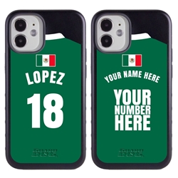 
Personalized Mexico Soccer Jersey Case for iPhone 12 Mini – Hybrid – (Black Case, Black Silicone)