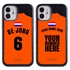 Personalized Netherlands Soccer Jersey Case for iPhone 12 Mini – Hybrid – (Black Case, Black Silicone)
