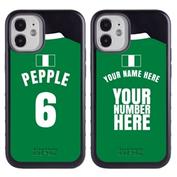 
Personalized Nigeria Soccer Jersey Case for iPhone 12 Mini – Hybrid – (Black Case, Red Silicone)