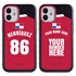 Personalized Panama Soccer Jersey Case for iPhone 12 Mini – Hybrid – (Black Case, Red Silicone)

