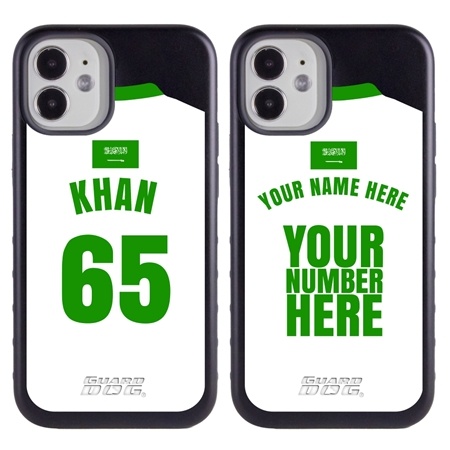 Personalized Saudi Arabia Soccer Jersey Case for iPhone 12 Mini – Hybrid – (Black Case, Black Silicone)
