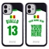 Personalized Senegal Soccer Jersey Case for iPhone 12 Mini – Hybrid – (Black Case, Red Silicone)
