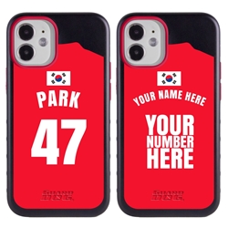 
Personalized South Korea Soccer Jersey Case for iPhone 12 Mini – Hybrid – (Black Case, Red Silicone)