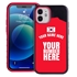 Personalized South Korea Soccer Jersey Case for iPhone 12 Mini – Hybrid – (Black Case, Red Silicone)
