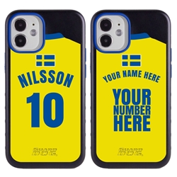 
Personalized Sweden Soccer Jersey Case for iPhone 12 Mini – Hybrid – (Black Case, Red Silicone)