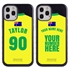 Personalized Australia Soccer Jersey Case for iPhone 12 Pro Max – Hybrid – (Black Case, Red Silicone)
